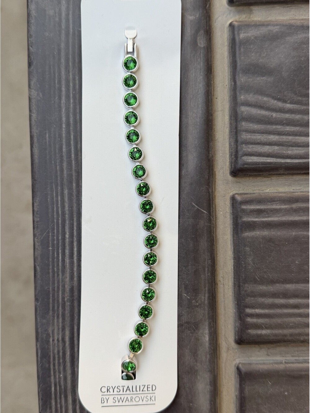Tennis Bracelet Crafted with Swarovski Crystals Emeral Green